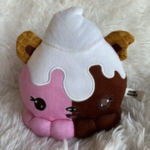 Num Noms Strawberry Pink Chocolate Brown ice cream plush 7" Toy Factory